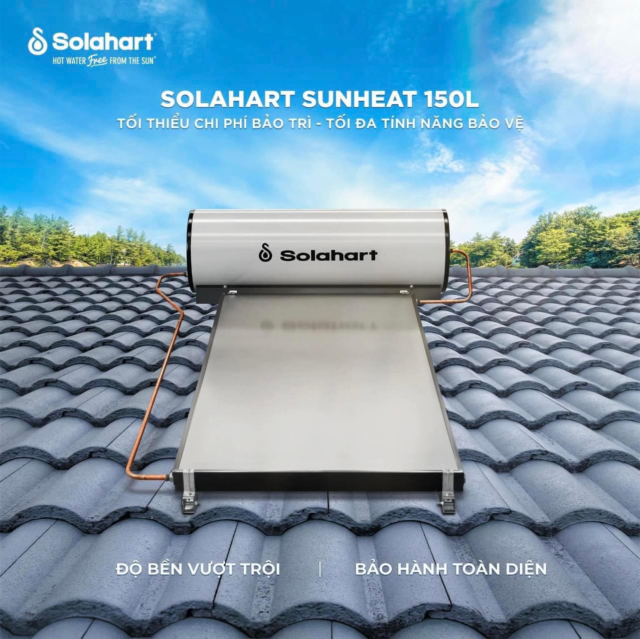 Máy nước nóng năng lượng mặt trời Solahart tấm phẳng có lắp được cho mái ngói không?