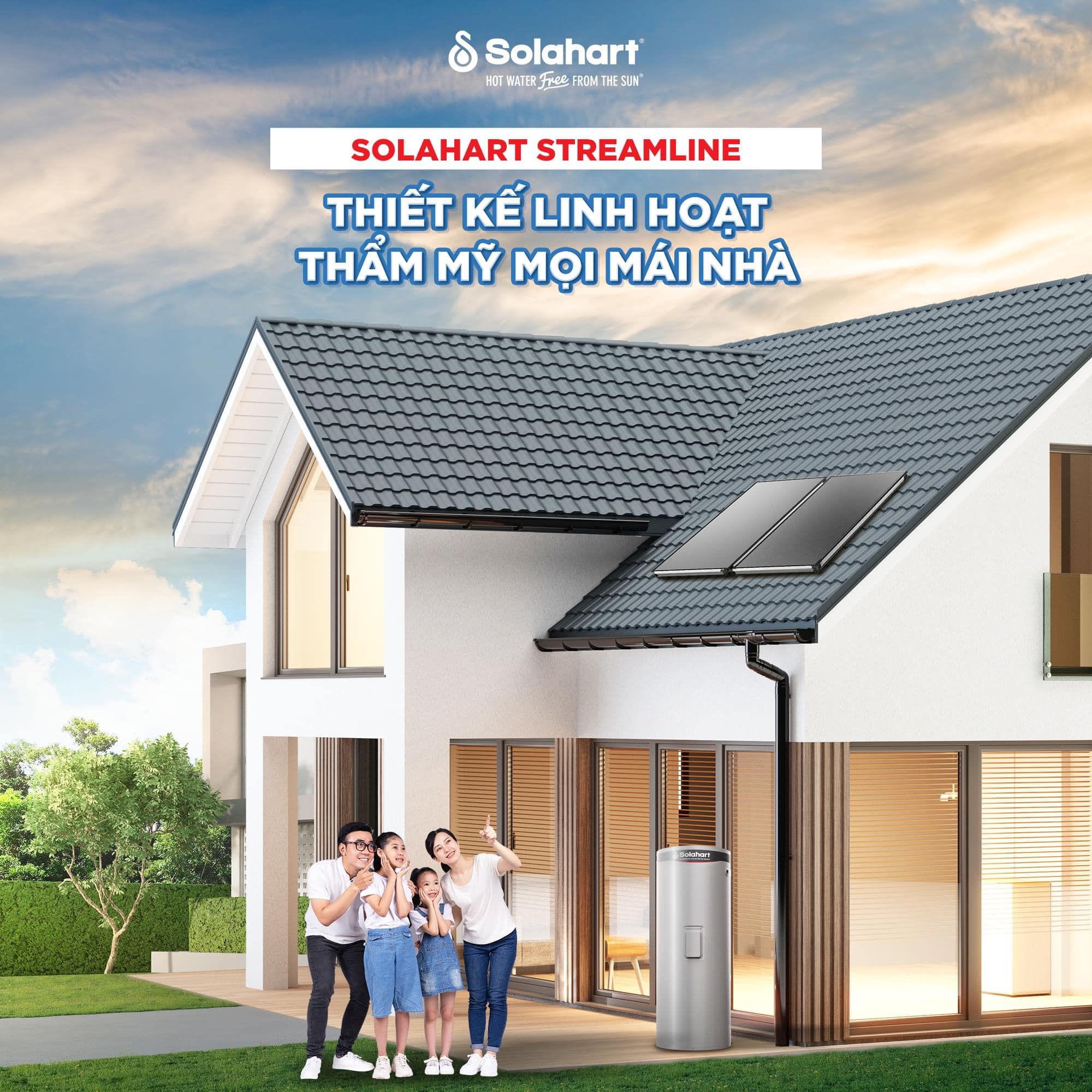 Solahart Streamline Thiết kế linh hoạt thẩm mĩ cho mọi nhà